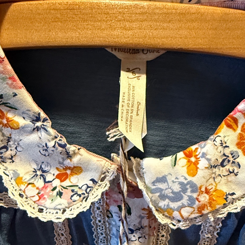 Matilda Jane Blue Floral Lace Trim Dress - Picture 2 of 5